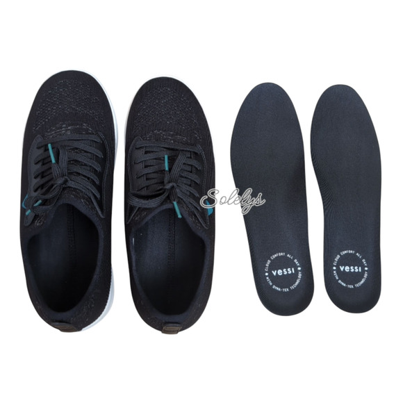 Vessi Weekend Mens 11 Asphalt Black White Waterproof Knit DymaTex Casual Sneaker - Picture 9 of 11